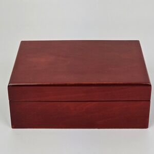 Cherry Wood Clamshell Travel Jewelry Box With Mirror Unbranded 6x4.5x2.5
